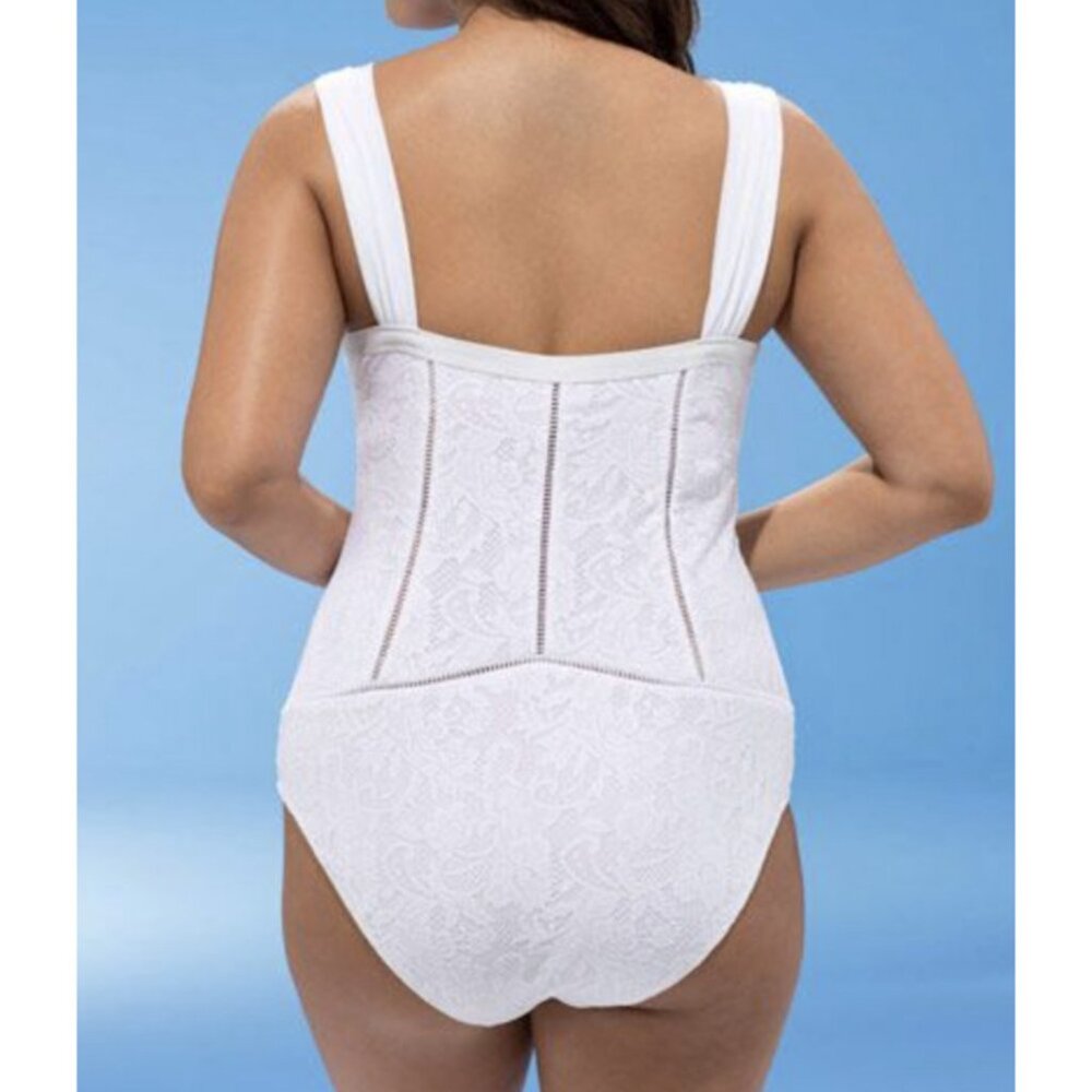 Robyn Lawley White Corset Swimsuit (Size 12 / D-DD) - Picture 2 of 2